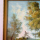 Balade au bord de la rivière, huile sur toile