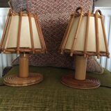 Louis Sognot rattan bedside lamp