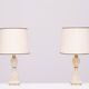 small Marble Table lamps Hollywood Regency 1970s Italy