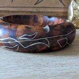 Artisanal ashtray in solid olive tree