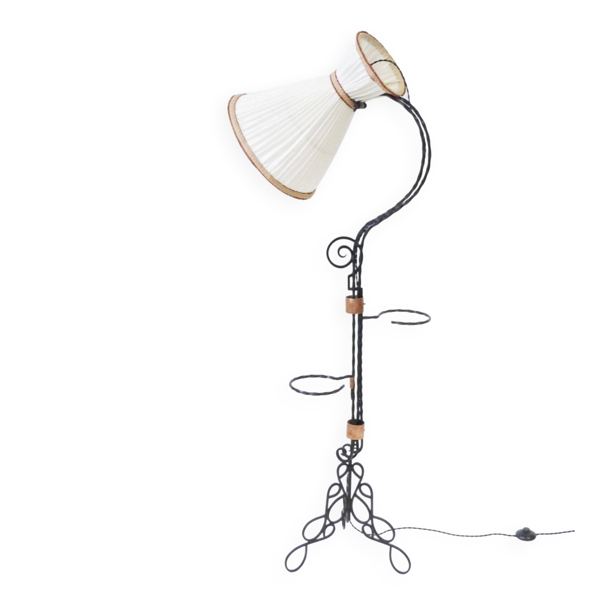 Vintage 1950 Diabolo floor lamp with removable plant holders