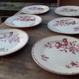 Set of 6 flat plates Sarreguemines Favorite