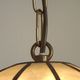 French Vintage Capiz Shell Hanging Pendant Light in Brown & White Gold Trim