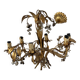 Hans Kögl vintage 1960s gold metal flower chandelier