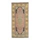 1970s Turkish Oushak Handmade Wool Cotton Pink Area Rug 108x225