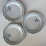 3 dessert plates Gebruder Benedikt Czechoslovakia