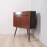 Vintage 60s corner bar cabinet in italian design wood