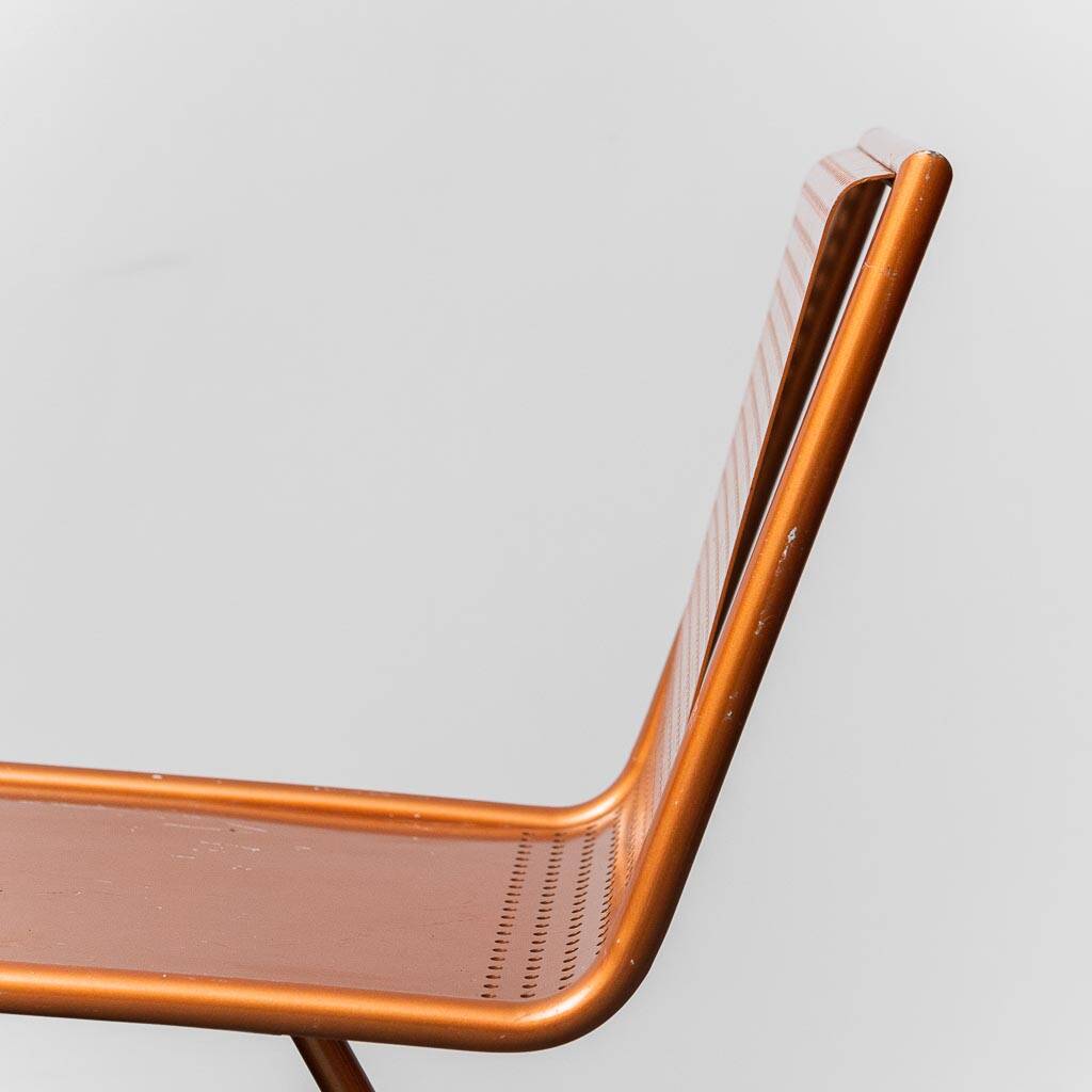 Set da 4 sedute modulari in metallo traforato anni ’80 vintage modernariato