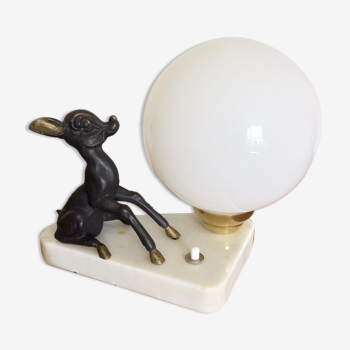 Vintage Bambi fawn globe lamp