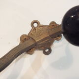 Old large hook Napoleon III in brass and earthenware