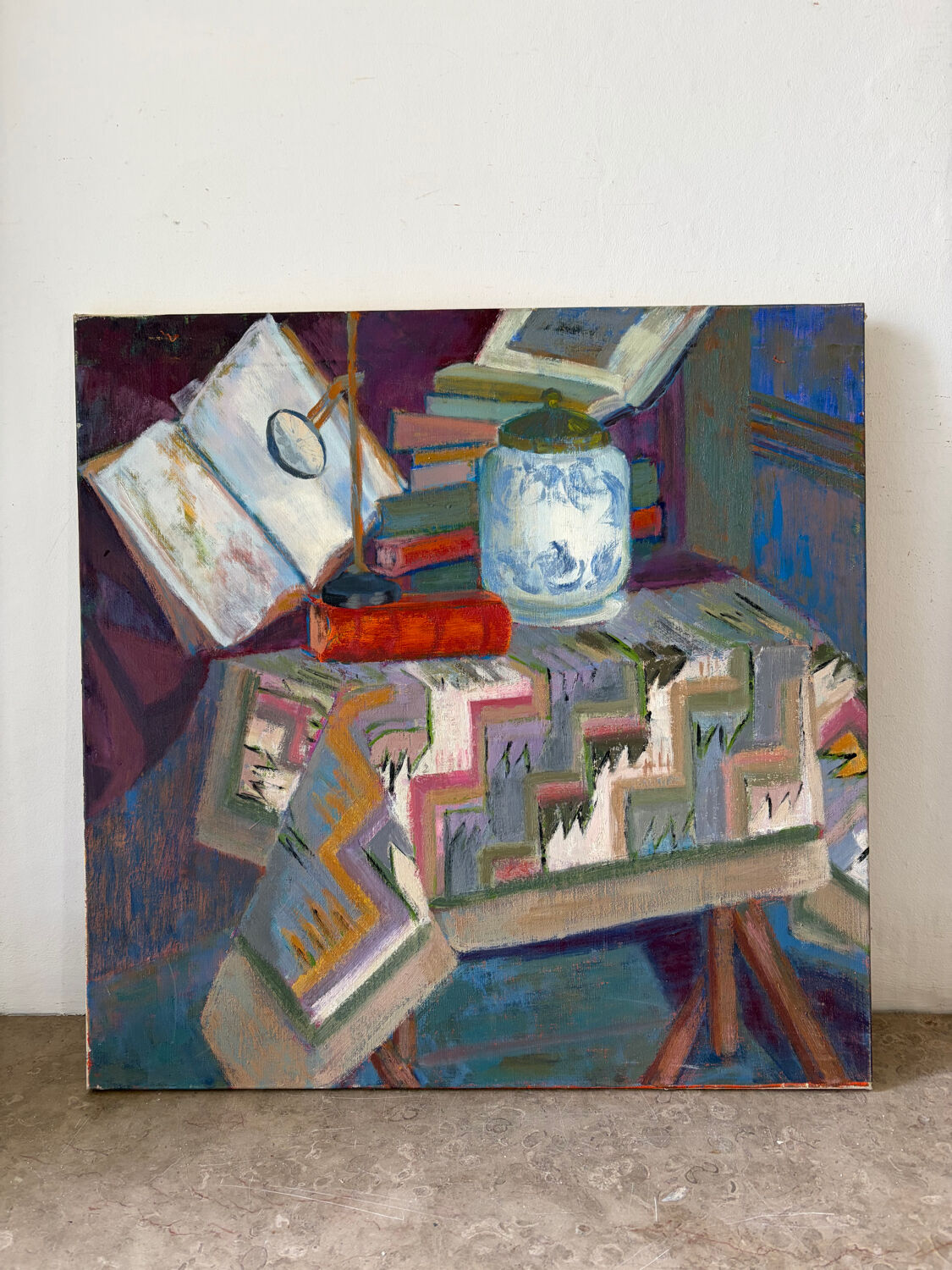 The reading table, oil on canvas