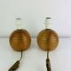 Paire de lampes boules en bois, années 80