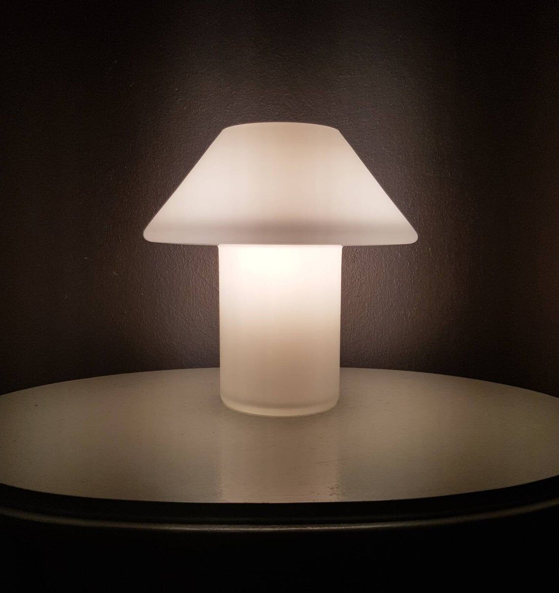 1980s Hala Zeist glass mushroom table lamp