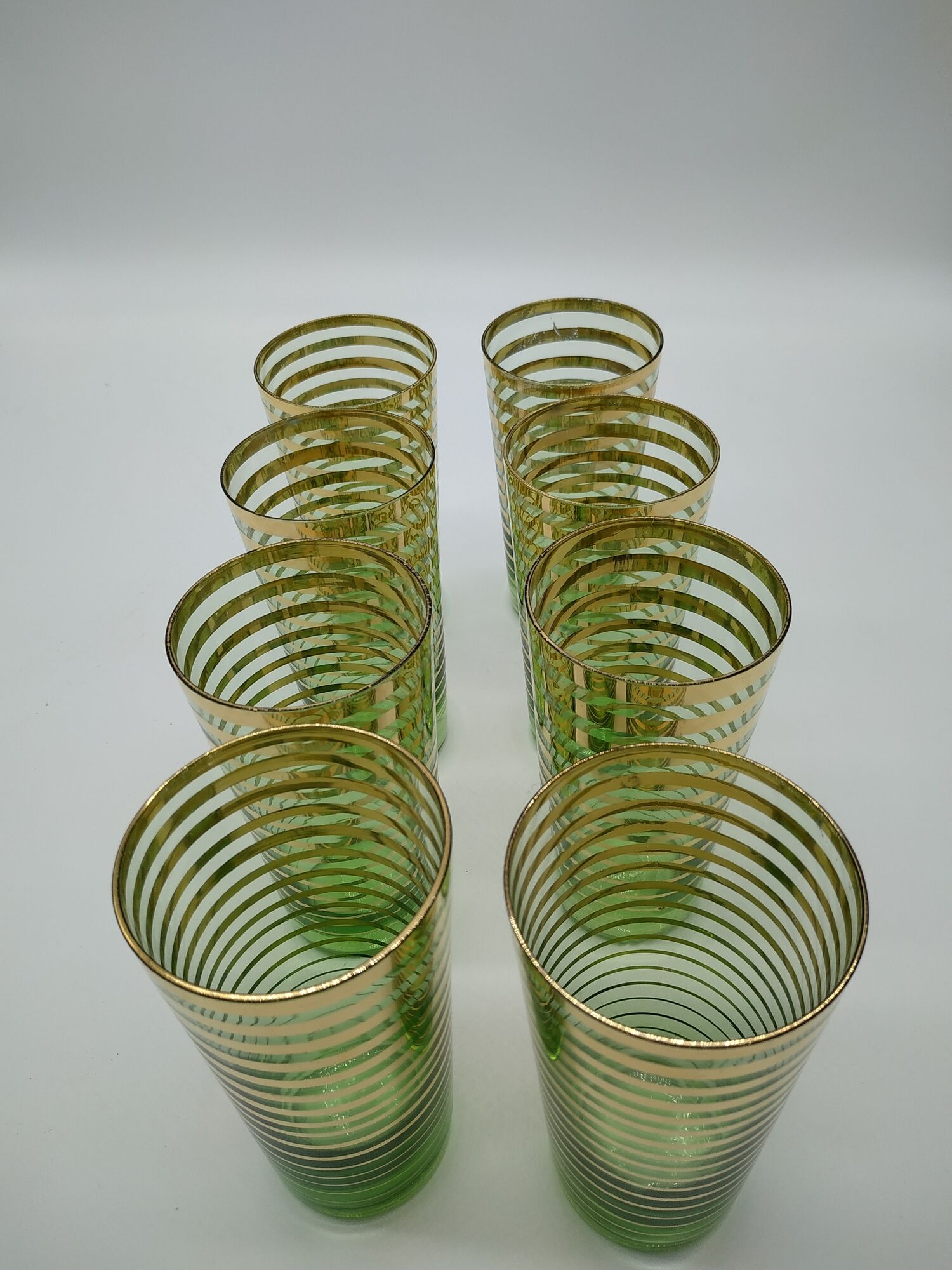 Lot of 8 glasses of fruit juice 50s
