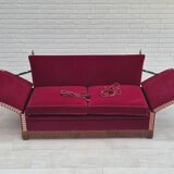 1960s, Danish velour 2 seater drop arm sofa, velour, original condition.
