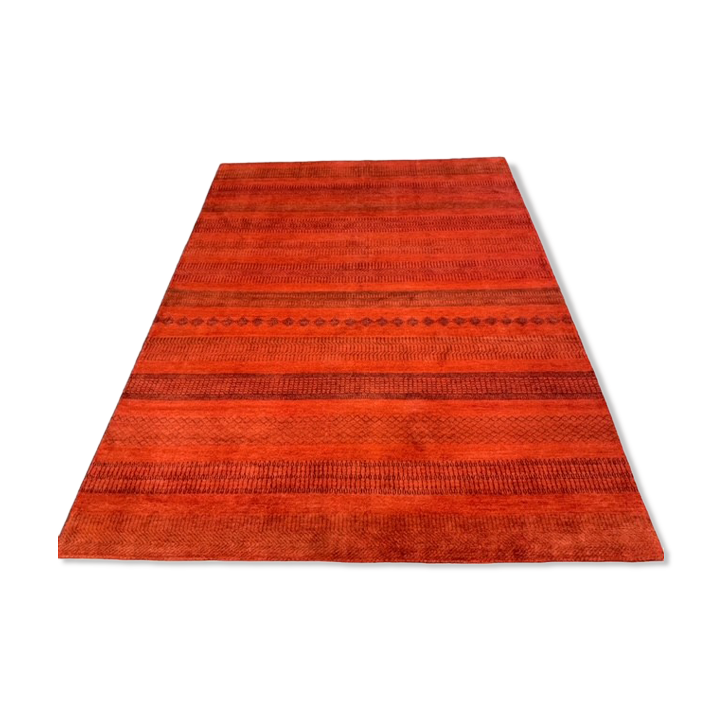 Orange carpet with stripes