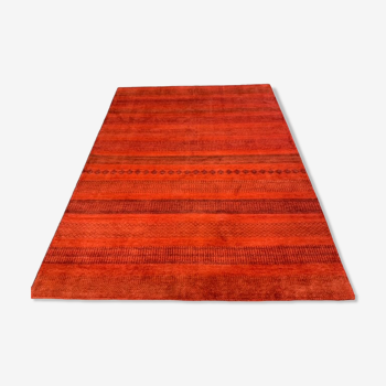 Orange carpet with stripes