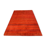 Tapis orange à rayures 198x277