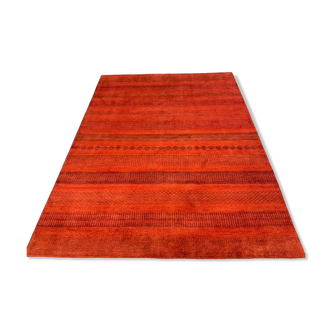 Tapis orange à rayures 198x277