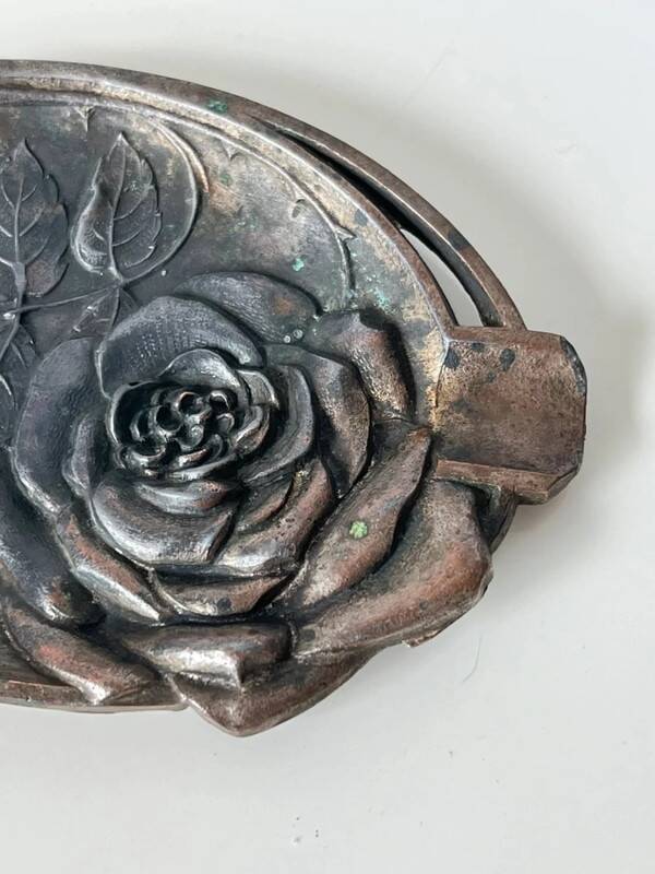 Vintage Lisieux metal ashtray / pocket emptier - 1930s art deco style