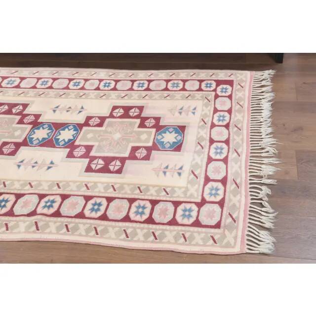Vintage Turkish Oushak Handmade Wool Cotton Beige Area Rug 121x175