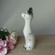 Romantic ceramic Dalmatian dog statuette, vintage decorative dog from the 1970s