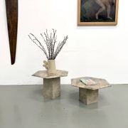 Paire de tables basses italiennes en marbre, circa 1970
