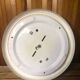 Old molded glass ceiling light + brown & gold metal contour vintage