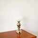 Chromed metal lamp and opaline globe, Space Age Design, 1970