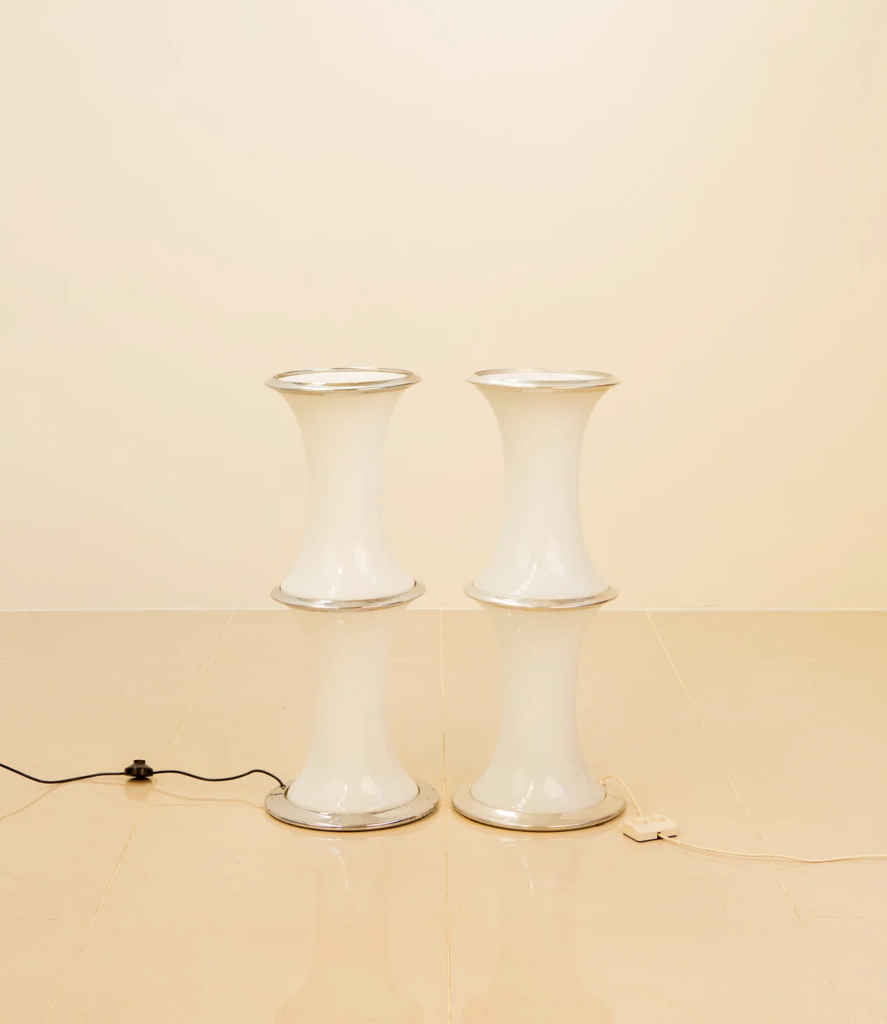 Pair of floor lamps "Bamboo" by Enrico Tronconi for Vistosi 70's