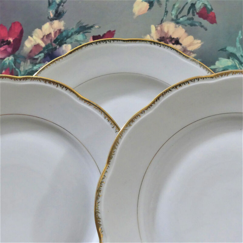 Vintage white and gold table service, antique table service