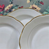 Service de table vintage blanc et or, service de table ancien