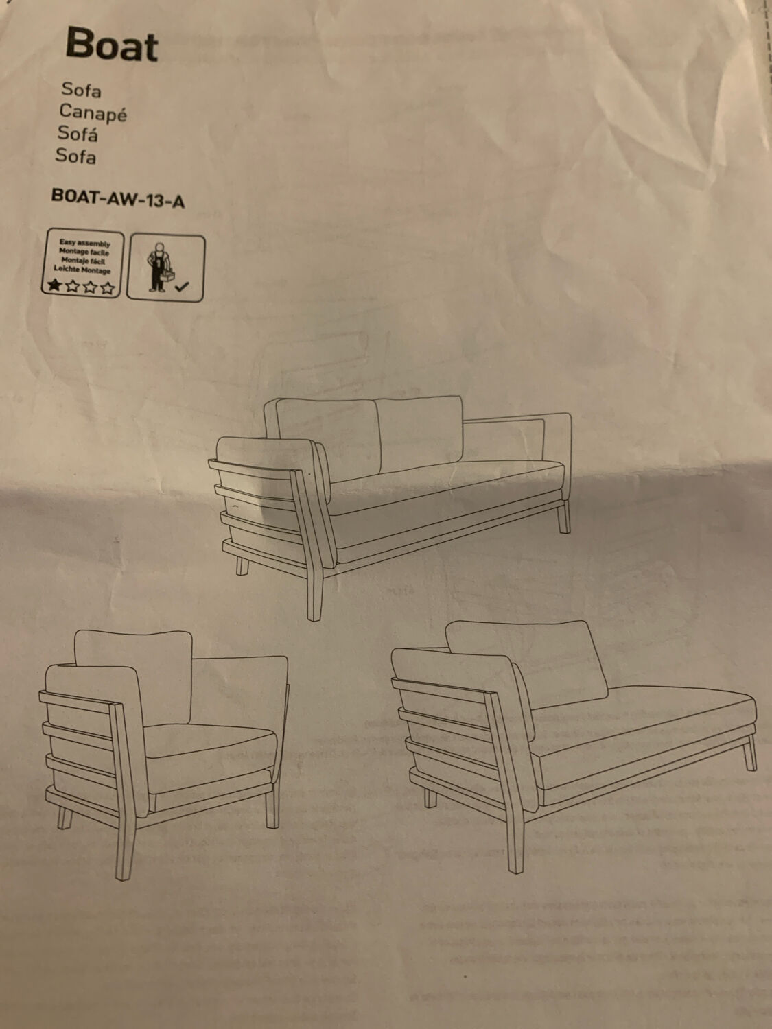 Habitat Boat model Scandinavian style sofa
