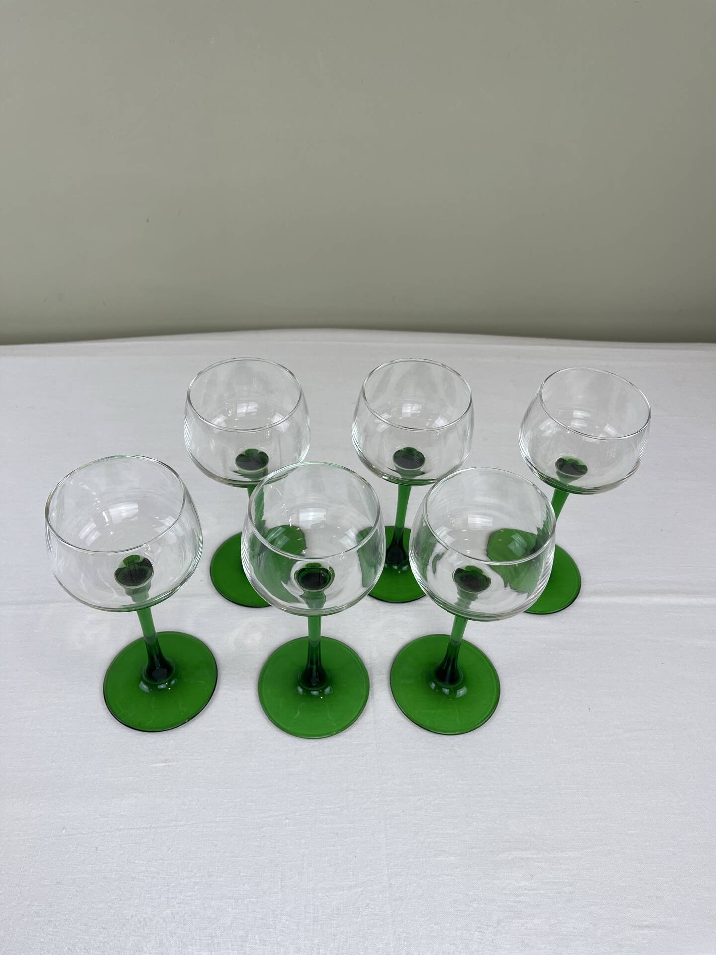 6 verres à pied vert Luminarc 