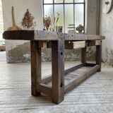 Solid oak console workbench 220cm