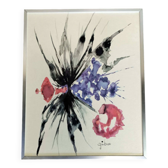 Print, watercolor on Gibor paper