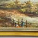 19th-century Biedermeier landscape painting with a lake and trees.