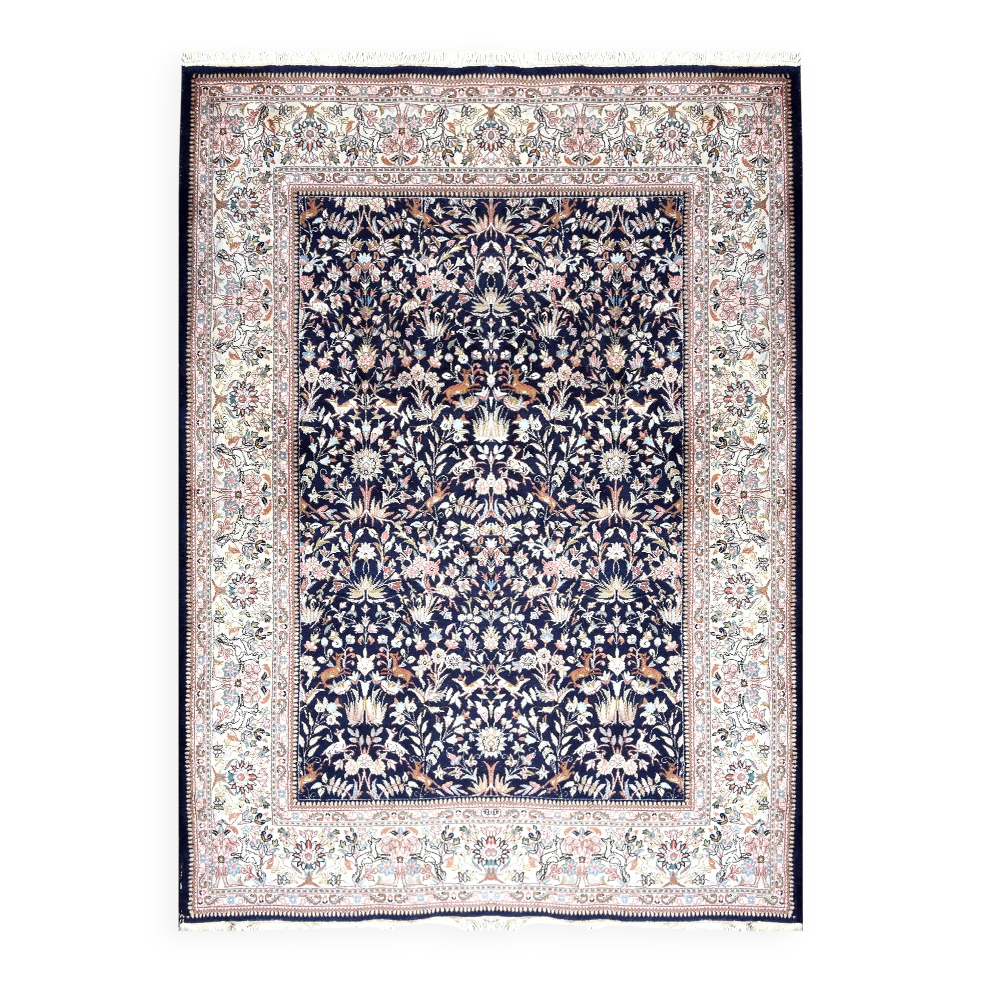 Handmade Indo-Kirman oriental rug. Dimensions: 2.70 x 1.90 m.
