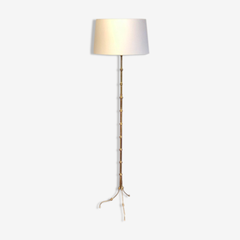 Lampadaire bambou en bronze estampillé