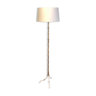 Lampadaire bambou en bronze estampillé