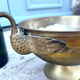 Swan Ice Bucket Brass French Vintage Footed Barware