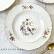 7 assiettes creuses en porcelaine française céranord modèle "regence" motif oiseau de paradis
