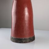 Lampe de table en terre cuite rouge avec filigrane en métal, design vintage des années 1980