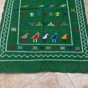 Handwoven Berber Kilim rug: Small Moroccan tribal accent rug