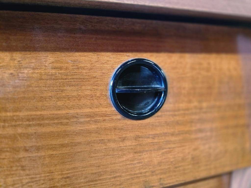 Vintage wooden shoe cabinet / drop-leaf cabinet