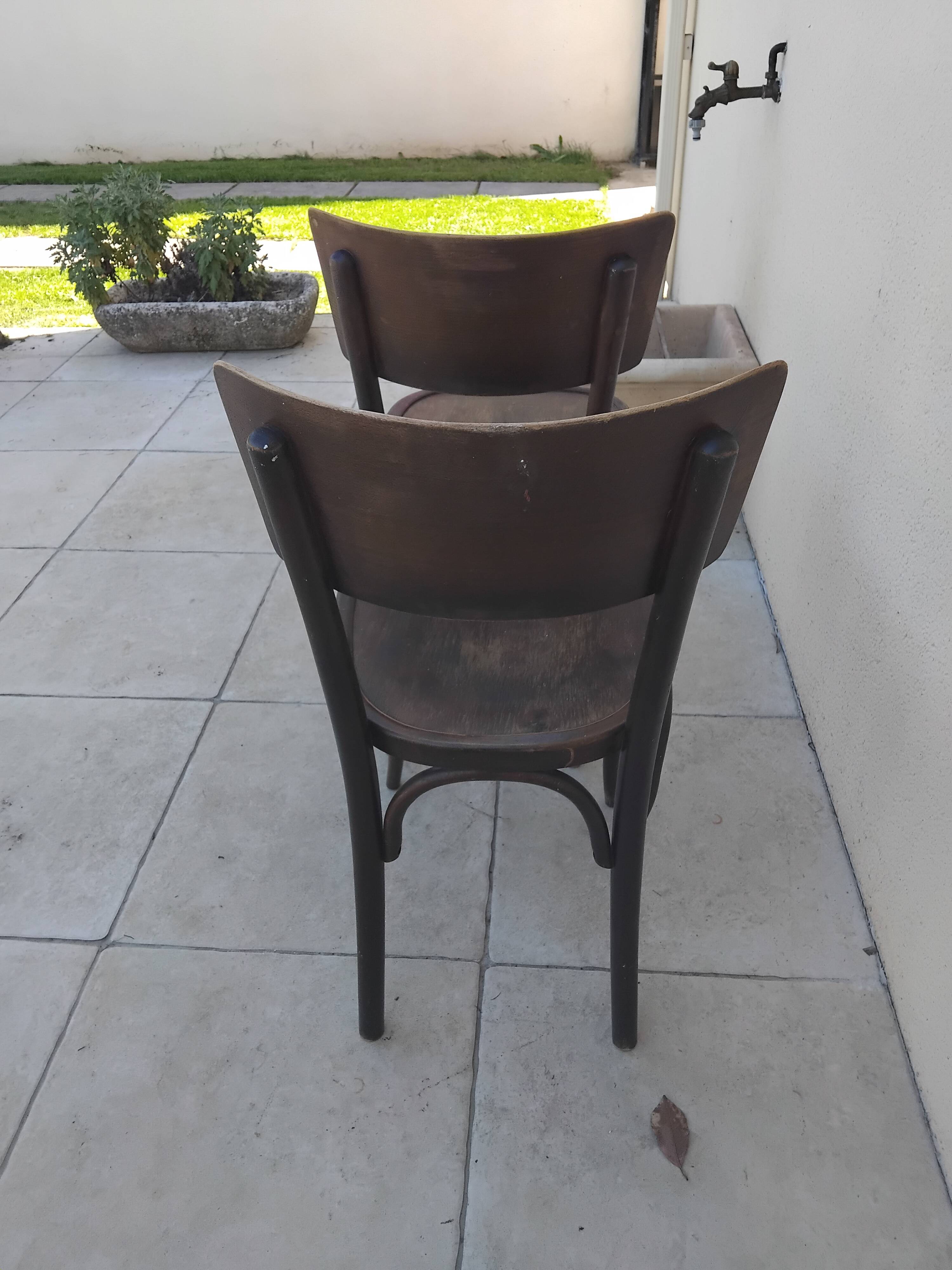 2 chaises de bistrot EM JEAN PROUVE vintage année 50