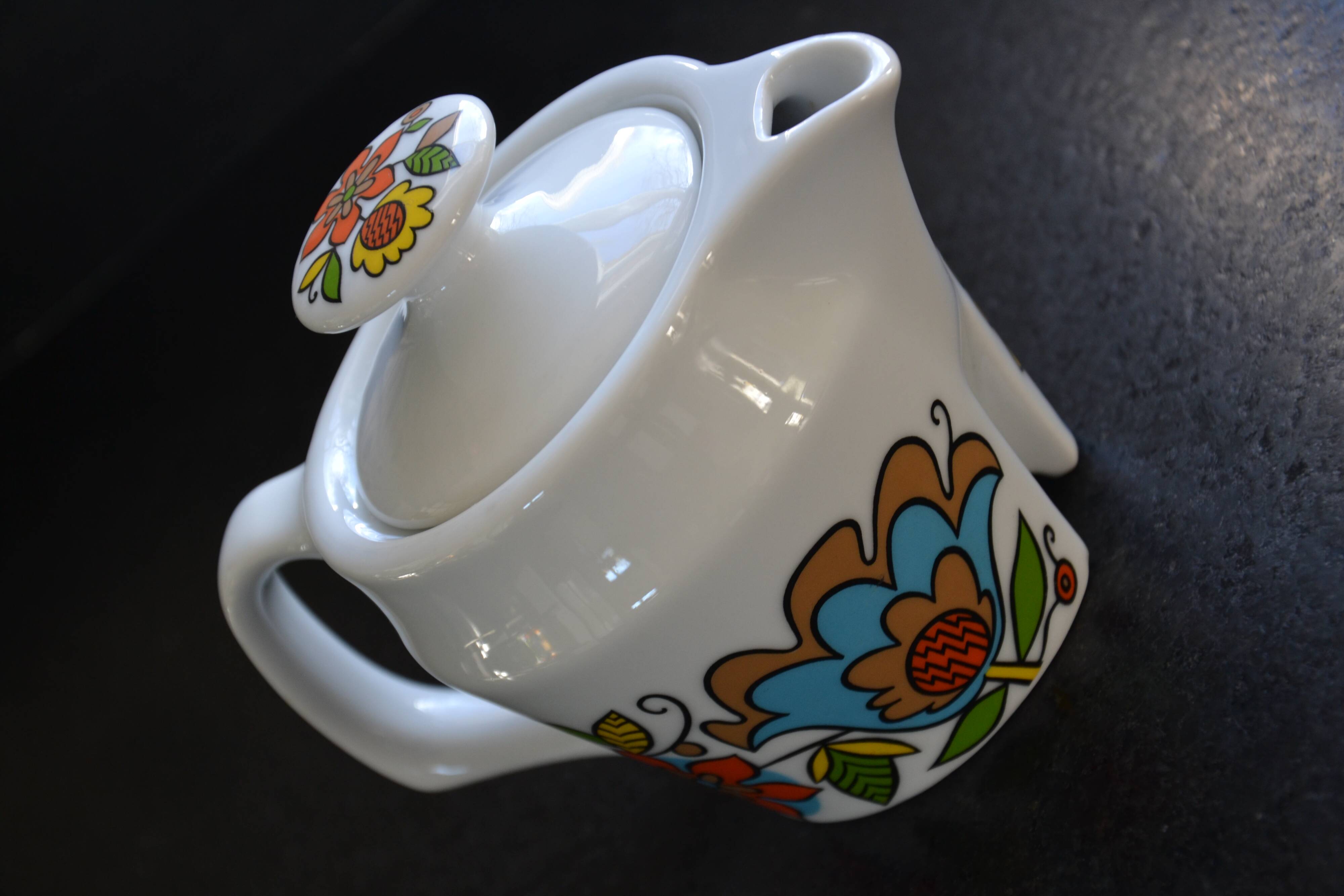 Vintage seventies colorful teapot