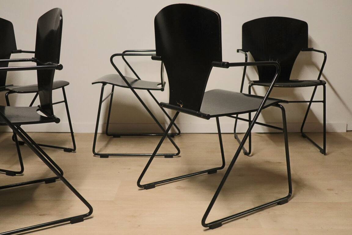 Série de 6 chaises EGOA 300 par Josep Mora - 1980
