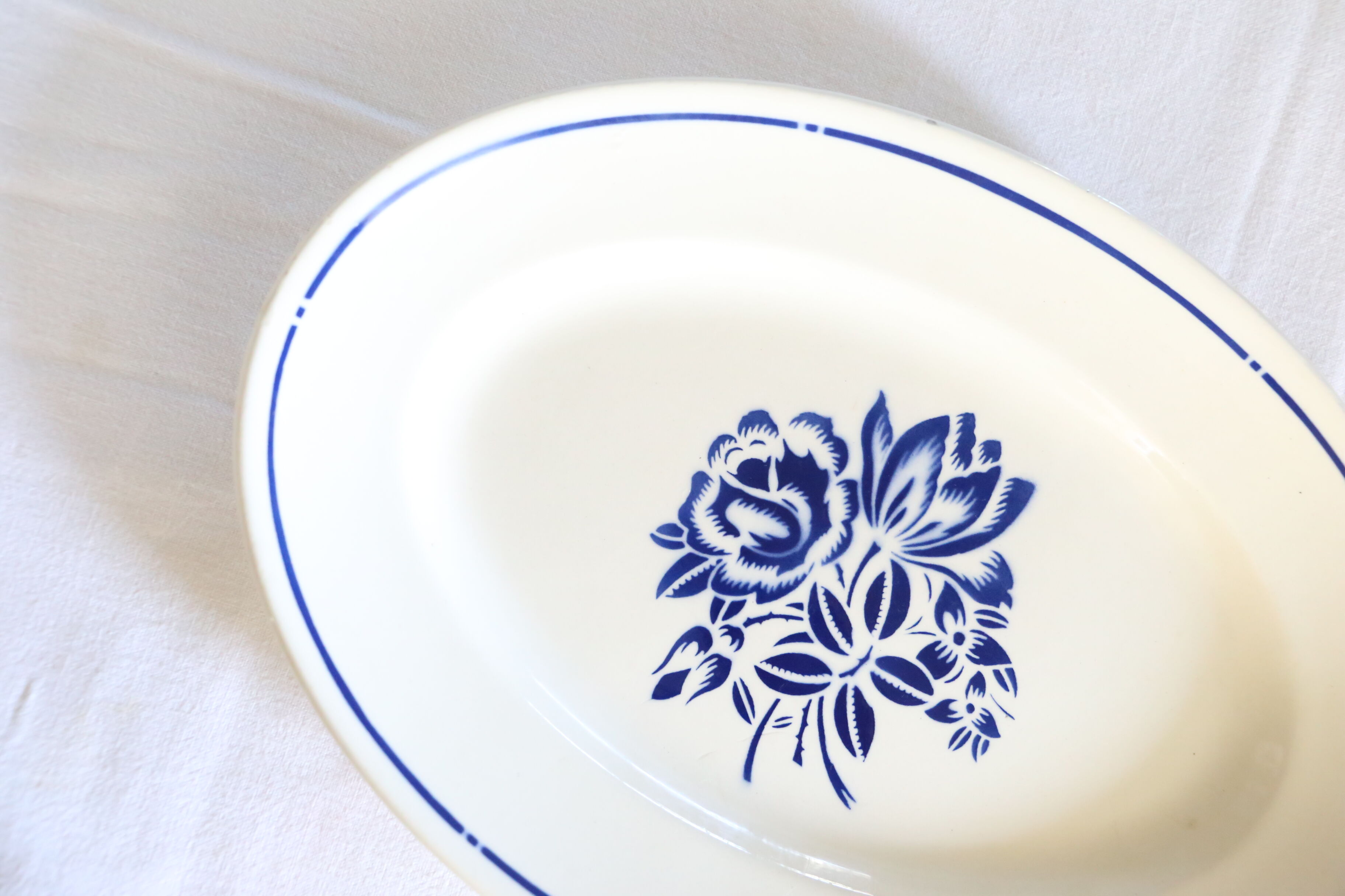 Badonviller 1930 oval dish, French manufacture, rare, authentic, table art