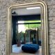 Antique Louis Philippe mirror with silver leaf pearls 105cm